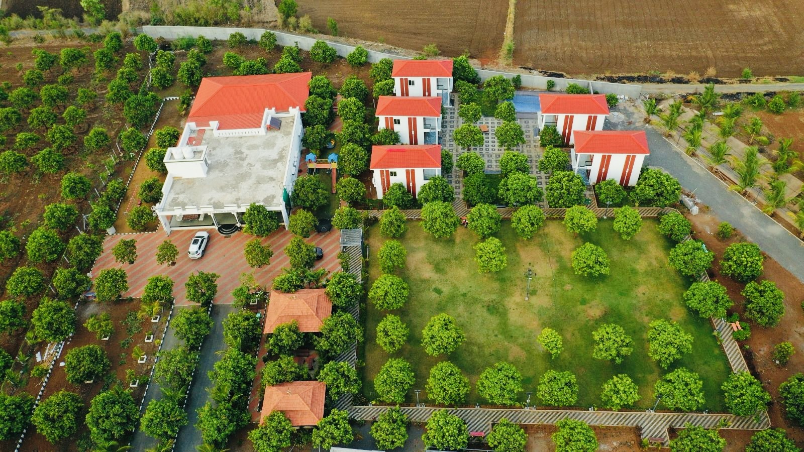 Luxury villas surrounded by lush greenery